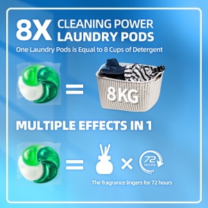 120 X Capsule detergent pentru rufe ,Annes Pods, 4in1, 25 grame, aroma Herbal Garden, capsule detergent lichid concentrat cu microcapsule - Img 5