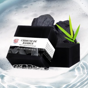Sapun vegetal, facut manual, din carbune de bambus, 100 gr.