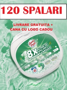 120 X Capsule detergent pentru rufe ,Annes Pods, 4in1, 25 grame, aroma Herbal Garden, capsule detergent lichid concentrat cu microcapsule