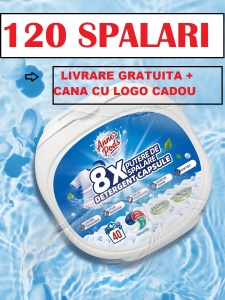 120 X Capsule detergent pentru rufe, Annes Pods, 4in1 , 25 grame, aroma Ice and Fire, capsule detergent lichid concentrat cu microcapsule