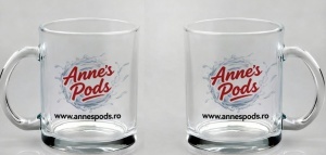Cana din sticla cu logo Annes Pods, 325ml