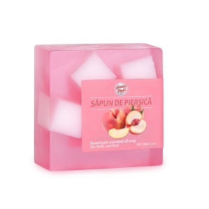 Sapun exfoliant cu extract de piersica, facut manual, 100gr. - Img 2