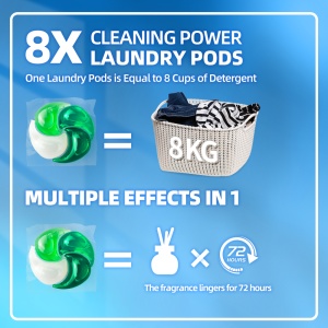 Capsule detergent pentru rufe ,Annes Pods , 4in1 , 25 grame , aroma Herbal Garden ,capsule detergent lichid concentrat cu microcapsule, 40 Spalari - Img 4