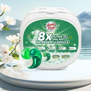 Capsule detergent pentru rufe ,Annes Pods , 4in1 , 25 grame , aroma Herbal Garden ,capsule detergent lichid concentrat cu microcapsule, 40 Spalari