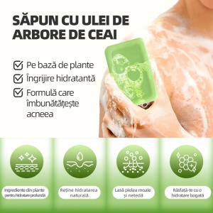 Sapun cu ulei de arbore de ceai, facut manual, 100gr. - Img 4