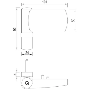 Balama ușă PVC greenteQ TB100, reglabilă 3D, max. 100 kg, maro - Img 2