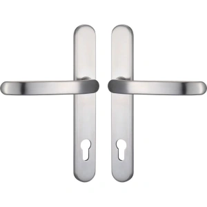 Garnitură mânere ușă greenteQ DG 58, scut îngust 35 mm, PZ 92, inox
