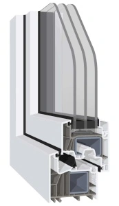 Ușă balcon PVC oscilo-batantă Salamander proEvolution 72, 5 camere, 90×205 cm - Img 4