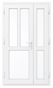 Ușă dublă de intrare PVC Salamander greenEvolution 76, 5–6 camere, 125×205 cm
