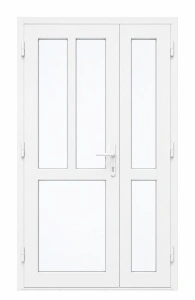 Ușă dublă de intrare PVC Salamander greenEvolution 76, 5–6 camere, 130×200 cm