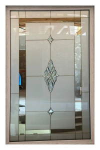 Fereastră PVC fixă cu vitraj decorativ, Ramplast SOLID 700, 80×125 cm