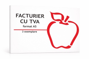 Facturier A5 cu TVA 3 exemplare - personalizat