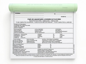 Fișă de anunțare a sosirii și plecării autocopiativă 2 exemplare - Img 2