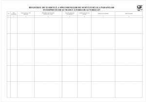 Registru de evidență a specimenelor de semnătură și a parafelor interpreților și traducătorilor autorizați - Img 2