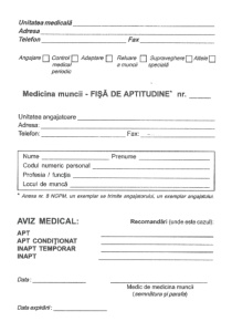 Fisa de aptitudini A5 autocopiativă