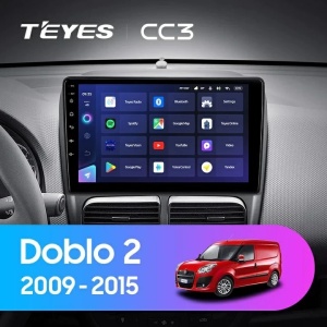 Navigatie Auto Teyes CC3 2K Fiat Doblo 2 2009-2015 4+64GB 9.5" QLED Octa-core 2Ghz, Android 4G Bluetooth 5.1 DSP - Img 2
