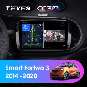 Navigatie Auto Teyes CC3 2K Mercedes-Benz Fortwo 2014-2023 4+32GB 9.5" QLED Octa-core 2Ghz, Android 4G Bluetooth 5.1 DSP - Img 2