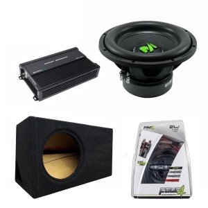 Pachet Subwoofer auto Deaf Bonce MF 12R D2 1200W RMS + Amplificator Machete MFA-1.1500 + Incinta custom + kit de cabluri 35mm - Img 1