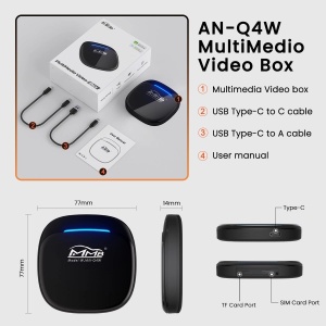 Carplay wireless multimedia box, MMB Q4W , Android 13, 8+128GB, Octa-core 2.4 GHz, GPS, HDMI - Img 3