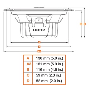 Difuzoare auto Hertz Dieci DCX 130.3, set coaxial 2 căi, 130mm, 40W RMS, 4Ω, 2 difuzoare - Img 4