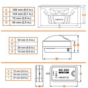 Difuzoare auto Hertz Dieci DSK 165.3, set sistem 2 căi, 165mm, 80W RMS, 4Ω, 4 difuzoare + accesorii - Img 2