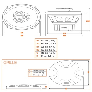 Difuzoare auto Hertz Dieci DCX 710.3, set coaxial 3 căi, 7x10 inch, 150W RMS, 4Ω, 2 difuzoare - Img 4