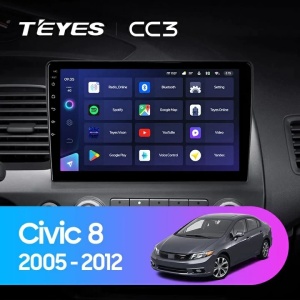 Navigatie Auto Teyes CC3 2K 360° Honda Civic 8 2005-2012 6+128GB 10.36" QLED Octa-core 2Ghz, Android 4G Bluetooth 5.1 DSP - Img 2