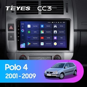 Navigatie Auto Teyes CC3 2K Volkswagen Polo 4 2001-2009 6+128GB 9.5" QLED Octa-core 2Ghz, Android 4G Bluetooth 5.1 DSP - Img 2