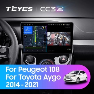 Navigatie Auto Teyes CC3L Peugeot 108 2014-2021 4+64GB 10.2" IPS Octa-core 1.6Ghz, Android 4G Bluetooth 5.1 DSP - Img 2