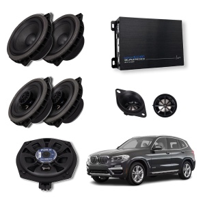 Pachet sistem audio Plug&Play For-X dedicat BMW Basic XQ-45C XQ-452BMW + Amplificator Zapco HB 410 ADSP + Conectica dedicata