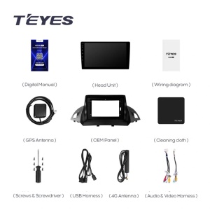 Navigatie Auto MOSS M3 Ford Kuga 2013-2019 4+32GB 9" QLED Octa-core 2Ghz, Android 4G Bluetooth 5.1 DSP - Img 7
