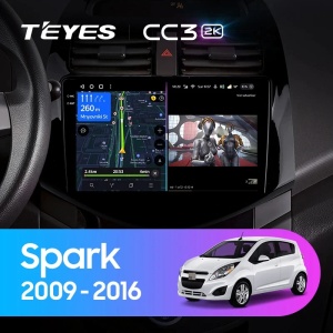 Navigatie Auto Teyes CC3 Chevrolet Spark M300 2009-2016 4+64GB 9" QLED Octa-core 1.8Ghz, Android 4G Bluetooth 5.1 DSP - Img 3