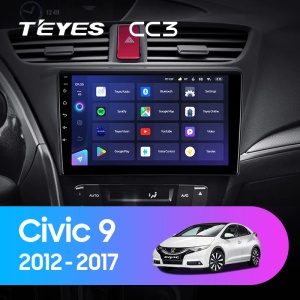 Navigatie Auto Teyes CC4 Honda Civic 9 2011-2017 6+128GB 9.5" QLED Octa-core 2.7Ghz, Android 4G Bluetooth 5.1 DSP