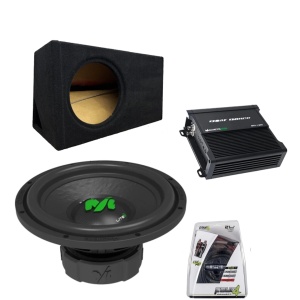 Pachet Subwoofer auto Deaf Bonce ML 12R D2 500W RMS + Amplificator Machete MFA-1.800 + Incinta custom + kit de cabluri complet