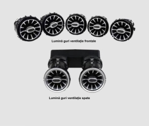 Lumini ambientale dedicate Mercedes-Benz C Class W205 2015-2021, RGB Acrilice 7 in 1 Statice cu efect RGB, Control din Display original