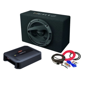 Pachet Subwoofer auto HERTZ DBX 25.3 + Amplificator Hertz Dieci Power 2.200 + Kit de cabluri complet