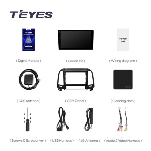 Navigatie Auto Teyes CC4L Hyundai Santa Fe 2 2007-2012 6+64GB 9" QLED Qualcomm 2Ghz, Android 4G Bluetooth 5.1 DSP - Img 3