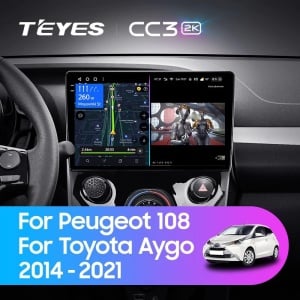 Navigatie Auto Teyes CC4L Peugeot 108 2014-2021 6+64GB 10.2" QLED Qualcomm 2Ghz, Android 4G Bluetooth 5.1 DSP - Img 2