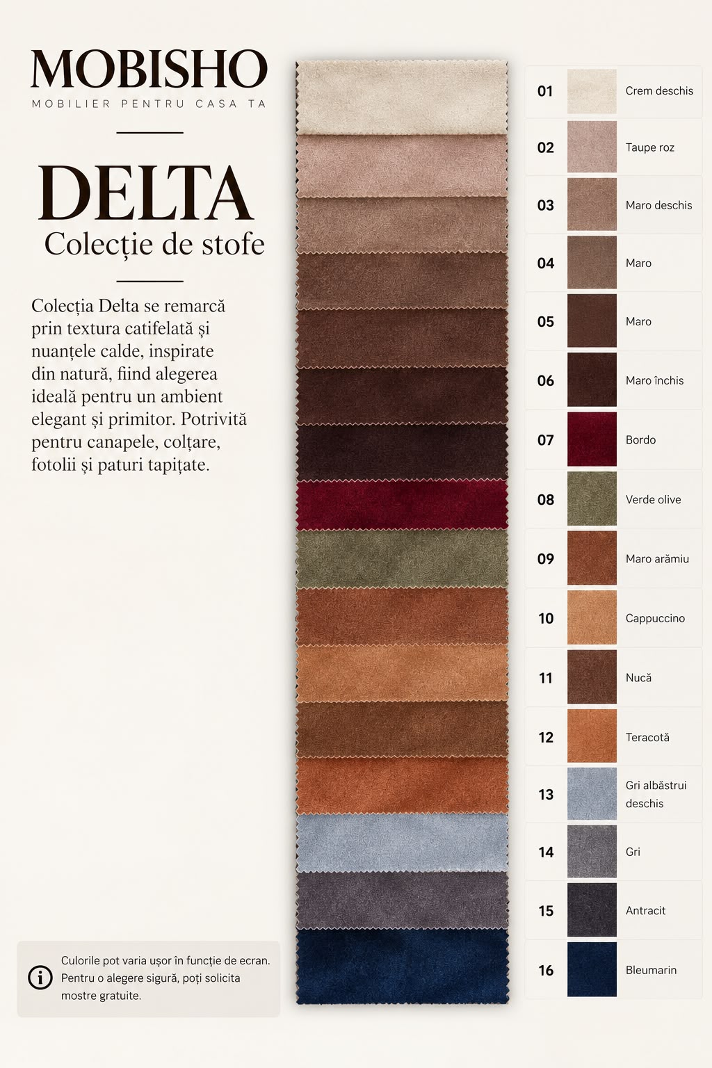 Colecția de stofe Delta Mobisho