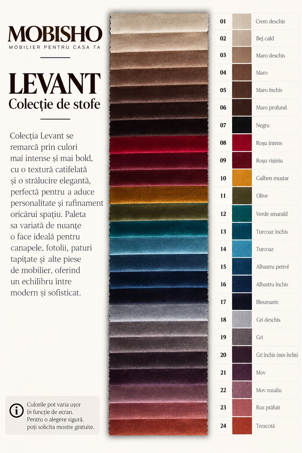Colecția de stofe Levant Mobisho
