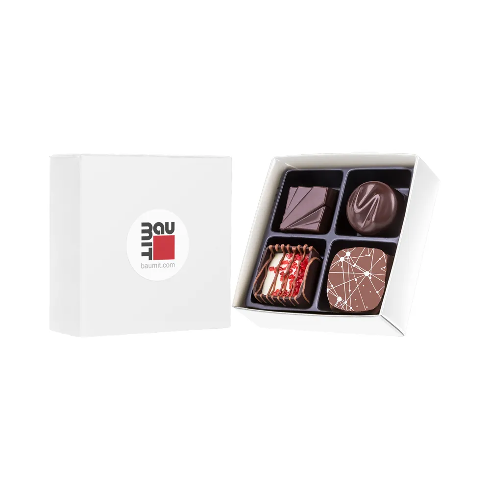 Cutie praline premium cu sticker personalizat corporate