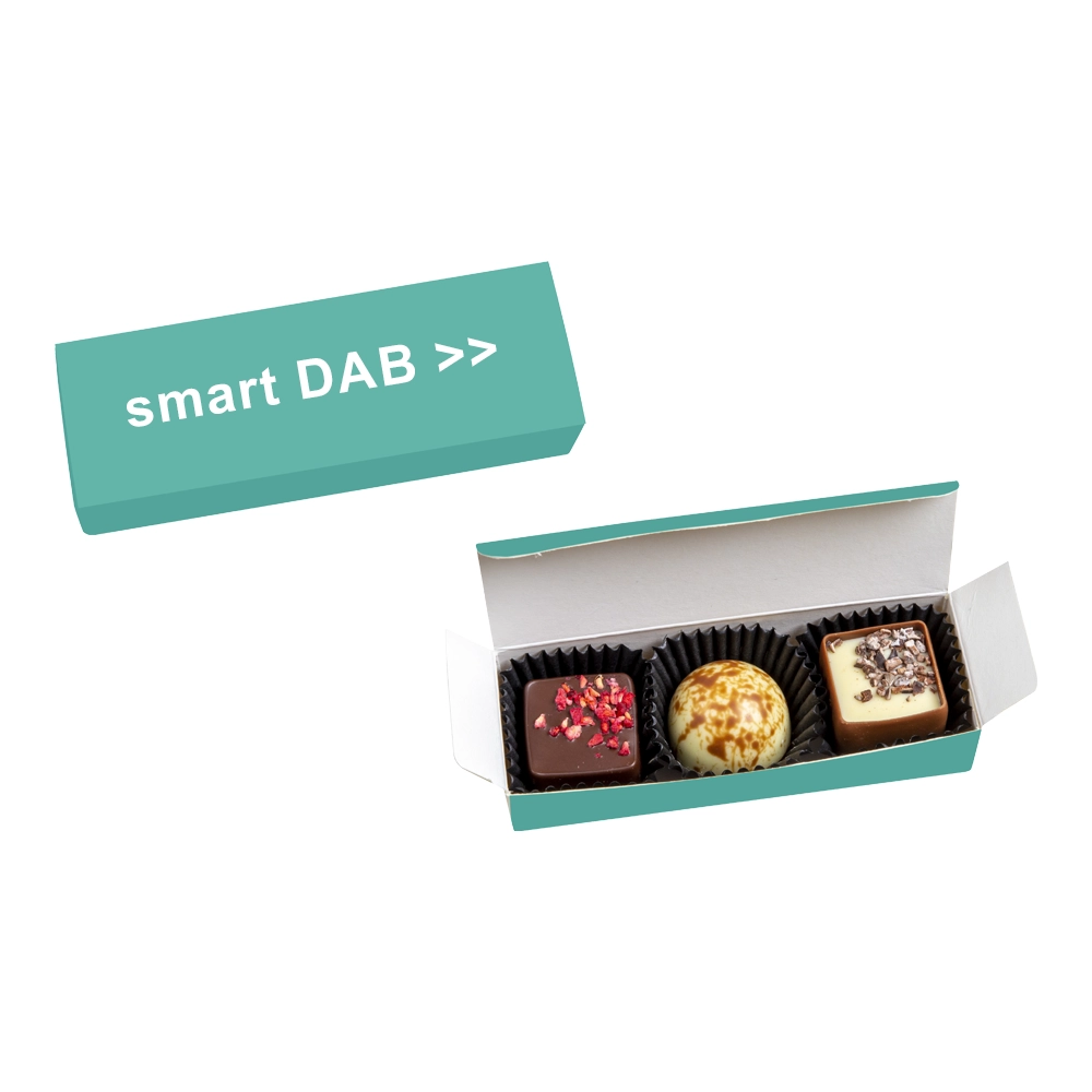 Ambalaj Choco Three imprimat cu grafica clientului pe o singură față