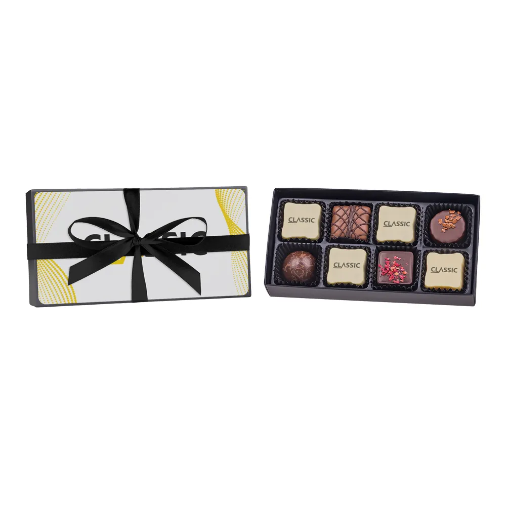 Cutie praline premium Black XL cu sticker personalizat corporate