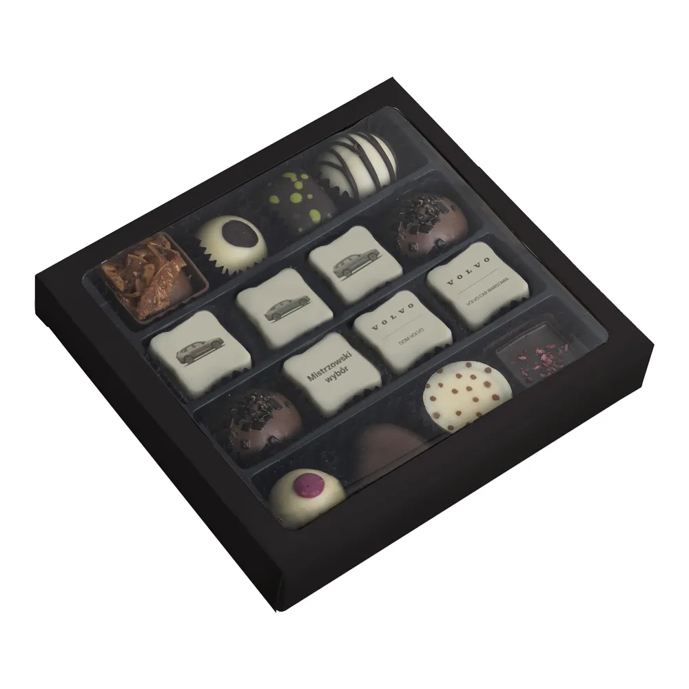 Praline belgiene premium personalizate cu logo prin tehnologie alimentara