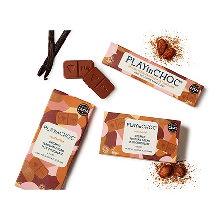Ciocolată Vegană Organică M•lk - Colecție JUSTChoc (30g/60g/100g)