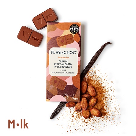 Ciocolată Vegană Organică M•lk - Colecție JUSTChoc (30g/60g/100g)