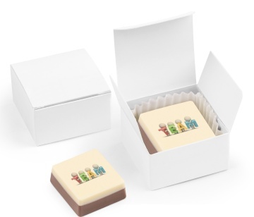 Cub din ciocolata personalizat cu print logo