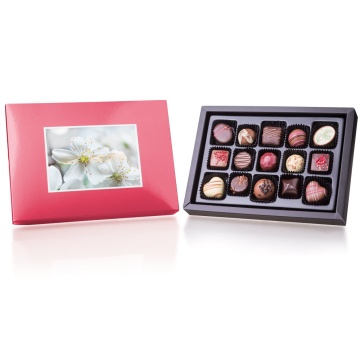 Cutie cu praline din ciocolată Postcard Midi Red