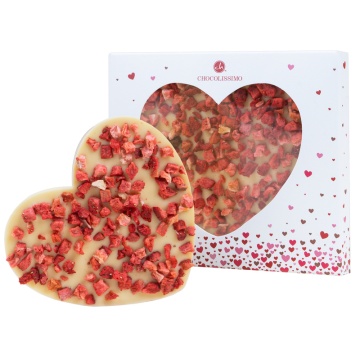 Tabletă din ciocolată ChocoHeart White