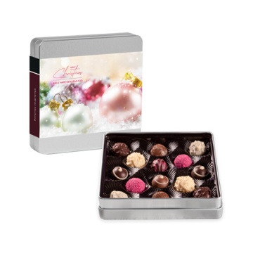 Trufe și praline in cutie metalica